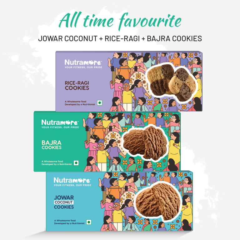 All-Time Favourite Healthy Cookies: Jowar Cookies + Rice-Ragi Cookies + Bajra Cookies