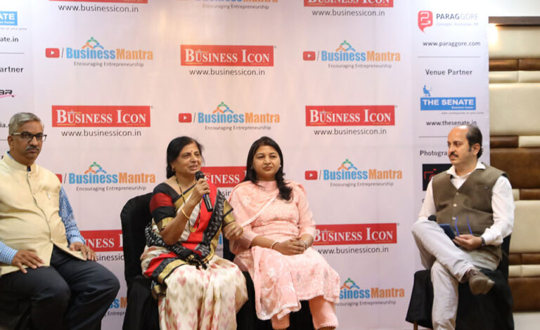 Nutramore representative receiving the Emerging Brand Award from Business Icon in August 2023